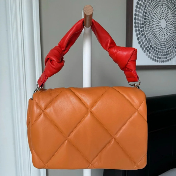 Sondra Roberts Handbags - Sondra Roberts Orange Puffer Bag